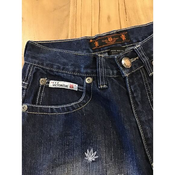 Victorious Urban Couture Rare Jean Denim Shorts Mens Sz 30 Big Mary Jane 90s Y2K - Picture 4 of 7